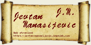 Jevtan Manasijević vizit kartica